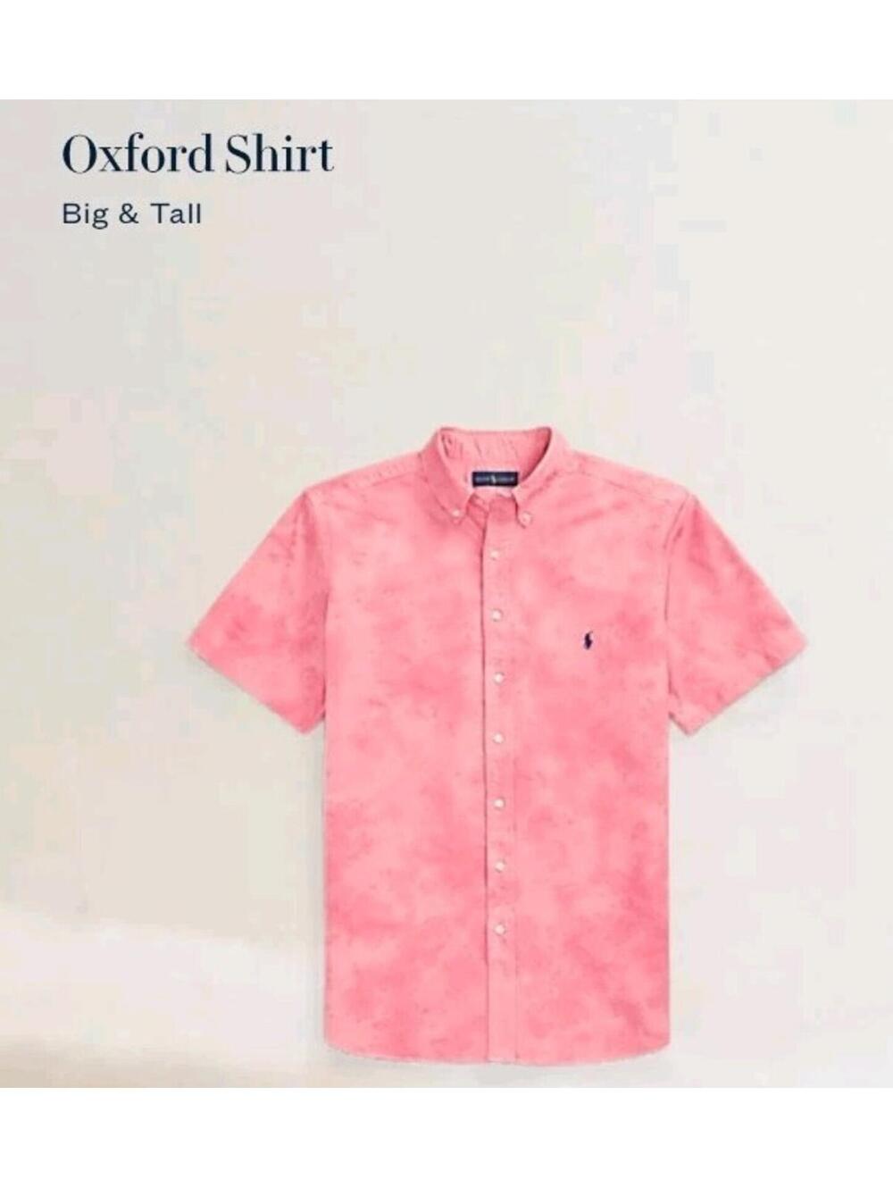 Mens Polo Ralph Lauren Pink Tie-dye Button Down Shirt Size 2XL BT